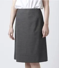 NewYorker 千鳥柄Aラインスカート ダークグレー