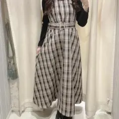 AnMILLE アンミール チェックキャミワンピ