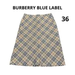 美品 バーバリーブルーレーベル スカート ノバチェック ベージュ 36
