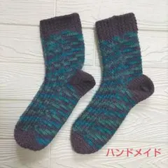 値下げ！ハンドメイド♪メンズソックス ブルー系