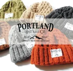 新品　ネパール製 PORLAND ハンドメイド ニット帽 ナチュラル