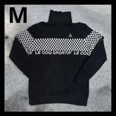 美品✨️【ルコックゴルフ】メンズ タートル ニット M ブラック