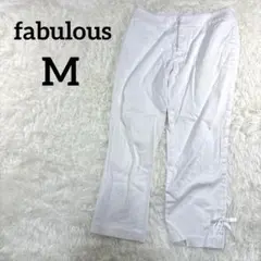 FABULOUS カーゴパンツ（M）ズボン ボトムス ホワイト リボン 七分丈