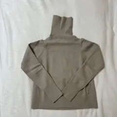 nano universe ベージュ タートルネック 長袖ニット