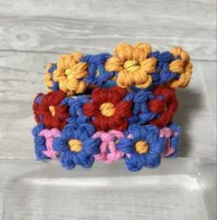 しーちゃん様専用ページ　3本　猫用首輪アクセサリー　マクラメ　ハンドメイド