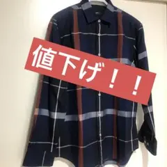 【BLACK LABEL】メンズ長袖シャツ　ネイビー