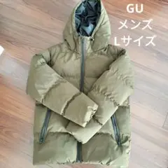 GU メンズ フード付きダウンジャケット