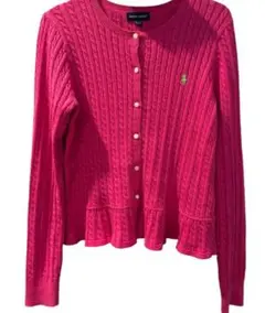 ラルフローレン レディース ペプラムカーディガン ケーブルニット 160 赤 ラルフローレン レディース ペプラムカーディガン ケーブル