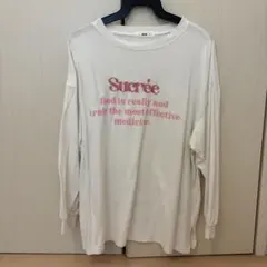 WEGO 長袖Tシャツ ロゴ刺繍 ホワイト