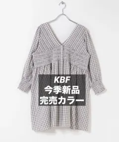 新品★完売色★2WAYシャーリングチェックミニワンピース【ベージュミックス】