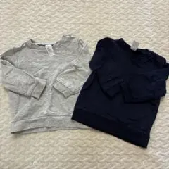 H&M トレーナー 2色セット (グレー・ブラック) 80