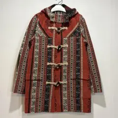 Niche. ニッチ アルゼンチンラグ ダッフルコート 日本製 赤系 M