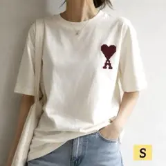 新品✨AMI Parisアミパリス ビッグハート刺繍 半袖Tシャツ Sのサムネイル