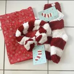 ★値下げ★ジェラートピケ《クリスマス》ボーダールームソックス&ボーダーヘアバンド