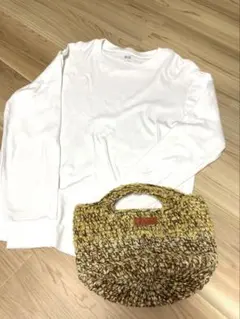 【ハンドメイド】かぎ針編み ハンドバッグ マーブル 丸底 黄色 茶色