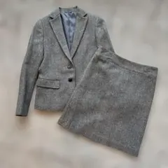 グレー ツイード風 スカートセットアップ クリーニング済