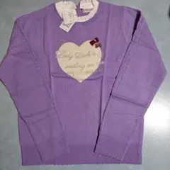 Mezzo piano-junior取り外し襟付きデザイン薄手セーター