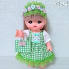 194 メルちゃん 服 ハンドメイド 3点セット ワンピース 髪飾り バッグ