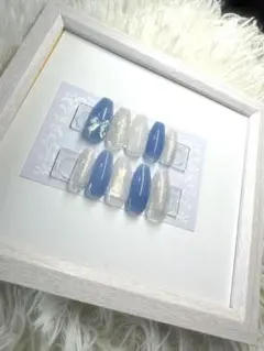 #24【現品】ロングネイル ジェルネイル 冬ネイル かわいい