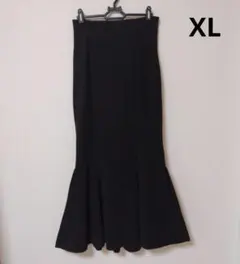 匿名配送　ロングスカート　XL　黒　レディース　秋冬