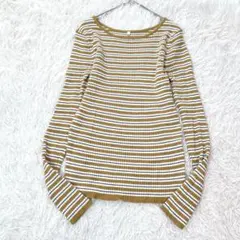 コカ coca リブニット ボーダー Lサイズ 春 クルーネックプルオーバー