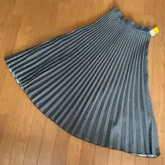 千鳥格子柄プリーツロングスカート