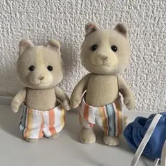 シルバニアファミリー　マロンイヌの親子 水着