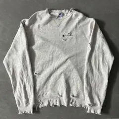 90s ビンテージ　Champion 　ボロスウェット　霜降りグレー　ボックス