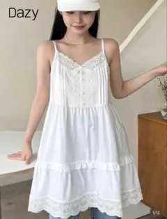 SHEIN ホワイトキャミワンピース　L