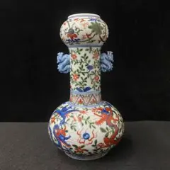 中国　大明成化年製　五彩　蓮池水鳥文瓶　V　R7087B 中国 大明成化年製 五彩 蓮池水鳥文瓶 V R7087B - メルカリ