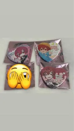 あほの坂田 ハート型缶バッジ4個セット 完全コンプ