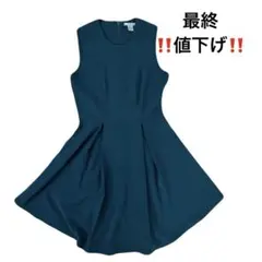 【‼️本日限定‼️】ノースリーブ　緑　グリーン　結婚式　H&M ワンピース　ひざ丈