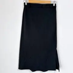 GU ジーユー ナロースカート 黒 M スリット ストレッチ ロングスカート