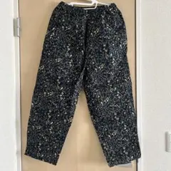 Samansa Mos2花柄カジュアルパンツ 黒