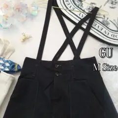 ジーユー デニム ジャンパースカート サスペンダー ロング丈 M Aライン