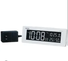 SEIKO セイコー デジタル 電波 置き時計 DL205W 白