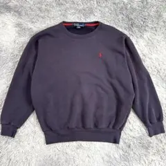 90s Ralph Laurenラルフヴィンテージスウェット フェード ナス紺