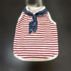 CRUSH DOG 犬服 ボーダー タンク Sサイズ バンダナ付き