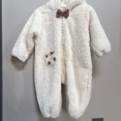 Si Shu Non くま耳カバーオール　80サイズ クリーム　ベージュ