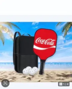 新品 非売品 コカコーラ ピックルボール パドル2本 ボール4個 収納バッグ付