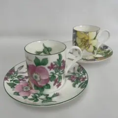 HOYA 花柄 ティーカップ＆ソーサー 2客セット
