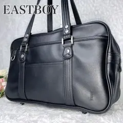 美品✨イーストボーイ スクールバッグ ブラック 黒 女神刺繍 大容量 A4 通学