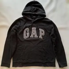古着 GAP ブラック裏起毛 パーカープルオーバー Lサイズ