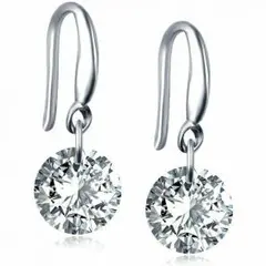 キラキラ ピアス レディース イヤリング　耳スタッド シルバー フックピアス