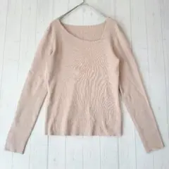 美品 アズール カットソー アシメネック 薄手 M ベージュ