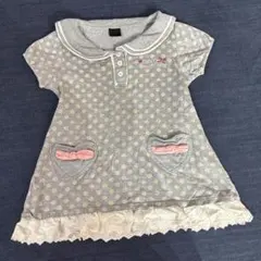 水玉模様 半袖ワンピース 100cm