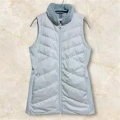 FILA フィラ ダウンベスト S シルバーグレー ロング丈 ファー