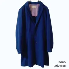 試着のみ nano・universe チェスターコート ロングコート ブルー Mのサムネイル