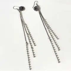 【訳あり】gouk ゴウク ロングピアス 3連チェーン　シルバー　13cm