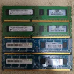 PC3- 10600U 8GB(2GBx4枚) Micron RAMAXEL